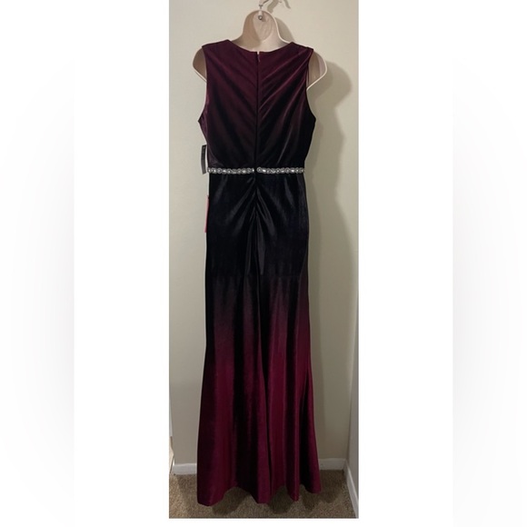 Ignite Velvet Ombre A Line Cowlneck Dress with Beading. Size 6. NWT - Picture 6 of 15